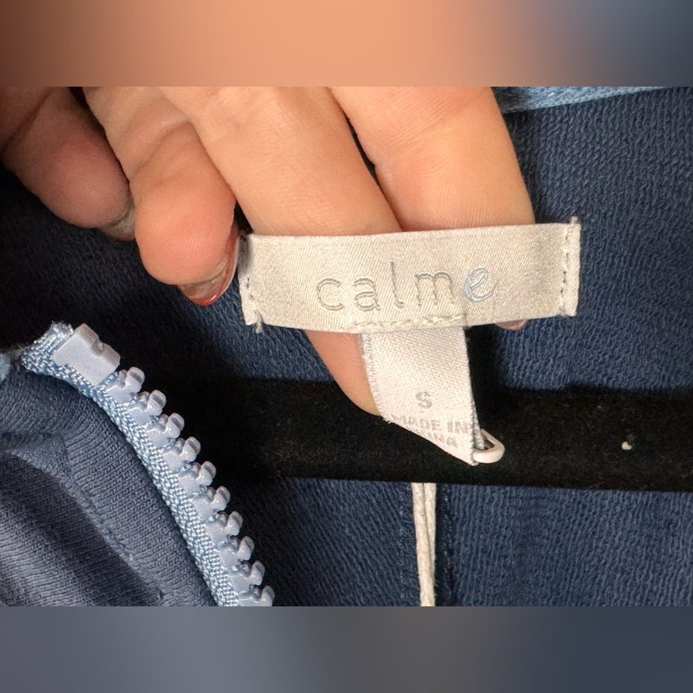 NWT CALME BY JOHNNY WAS DOLMAN HOODIE BLUE #33 - Picture 4 of 4